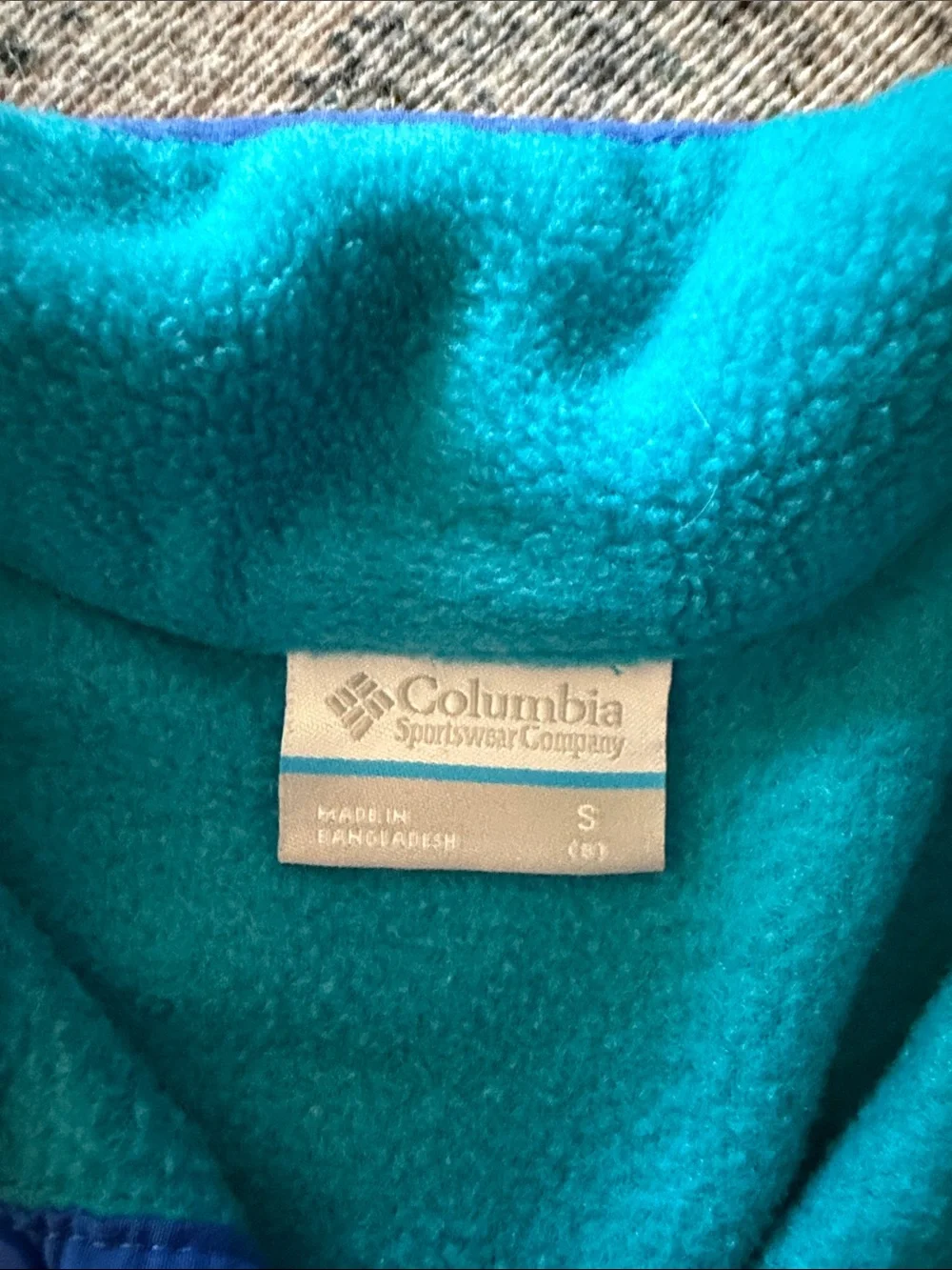 Columbia Kids Teal Pullover Fleece with Navy Trim